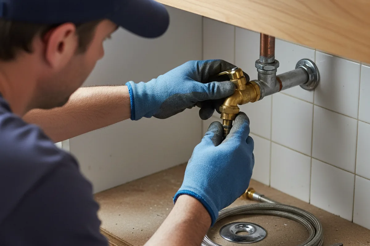 Shutoff valve and fitting work during Burst Pipe Repair in Fleetwood